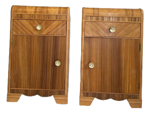 Art Deco Style Bedside Cabinets, 1930s, Set of 2