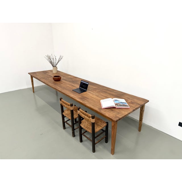 Large Farmhouse Table in Chestnut, 1950s For Sale - Image 10 of 18