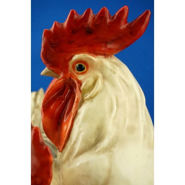 Large 20th Century Sculpture of a Pair of Roosters in Stoneware Ceramic by Guido Cacciapuoti, Italy For Sale - Image 17 of 18