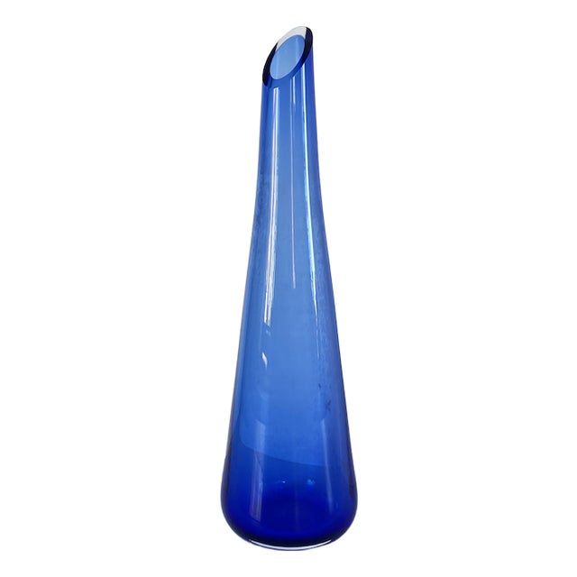 Murano Glass Blue Vase For Sale