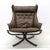 wonderful large version “Falcon” lounge chair by Sigurd Resell for Vatne Møbler, Norway, tuffed chocolate colored leather...