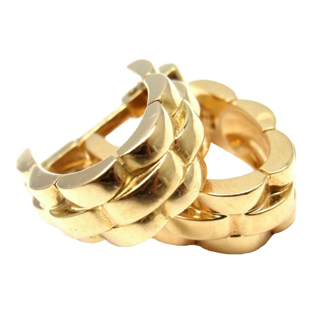 Cartier Panthere Maillon 18k Yellow Gold Stirrup Cufflinks For Sale