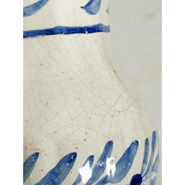 Hand-Painted Blue and White Pottery Jug, 19th Century For Sale - Image 7 of 11