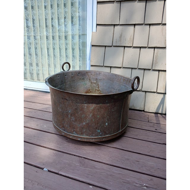 Wonderful 19th Century copper cooking vessel/tub. Nice condition for age. No holes. Nice patina. Normal wear for its age....