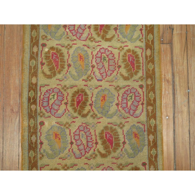 Early 20th Century Zabihi Collection Turkish Paisley Motif Small Size Runner - 1'9" x 5'10" For Sale - Image 4 of 8
