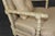 Cream Pair of Painted Faux Bamboo Hollywood Regency French Inspired Armchairs For Sale - Image 8 of 13