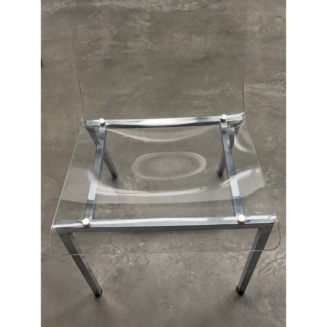 Cb2 Chrome and Lucite Side Chair For Sale In New York - Image 6 of 17