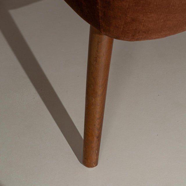 Brown 1940s Danish Upholstered Cocktail Chairs - A Pair For Sale - Image 8 of 18