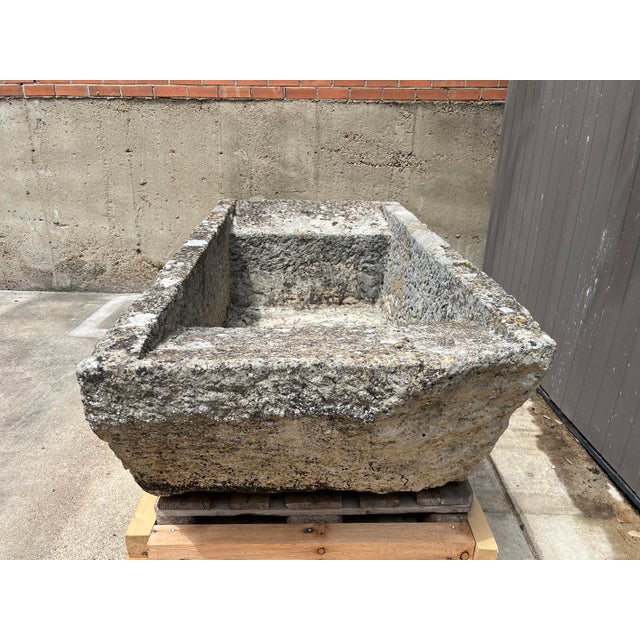 Antique French Double Sloped Monolithic Limestone Lavoir Trough, Circa 1800 For Sale - Image 10 of 14