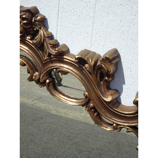 Vintage Italian French Rococo Louis XVI Gold Ornate Wall Mantle Mirror For Sale - Image 15 of 17