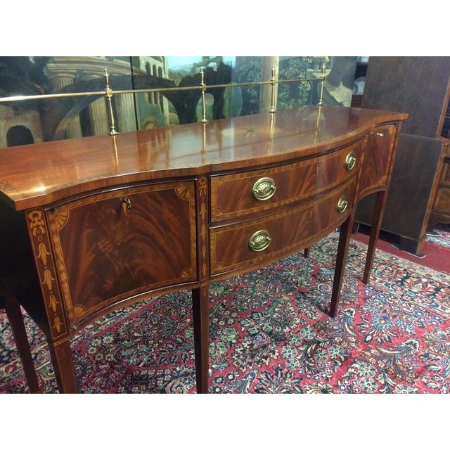 Wood Councill Craftsmen Sideboard With Brass Gallery, Federal Style For Sale - Image 7 of 18