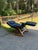 1990s Vintage Nepsco Backsaver Bentwood Frame Reclining Chair With Blue Leather Upholstery Relax the Back For Sale - Image 5 of 11