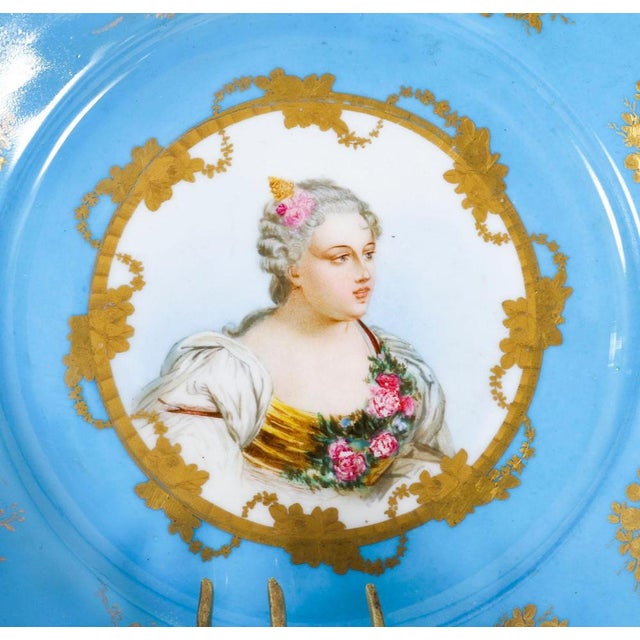 Antique Ormolu and Sevres Porcelain Portraits Wall Lights, 1800s, Set of 2 For Sale - Image 3 of 18