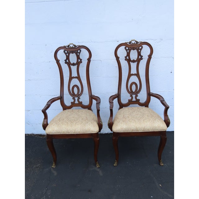 French Set of Dining Table Two Leaves and Six High Back Chairs 6664 For Sale - Image 16 of 18