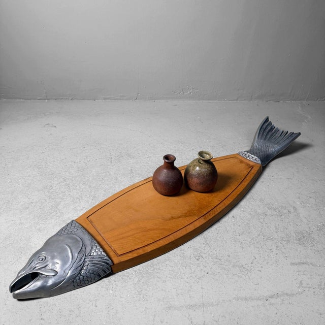 Vintage Fish-Shaped Serving Board Salmon, Japan, 1960s For Sale - Image 10 of 18