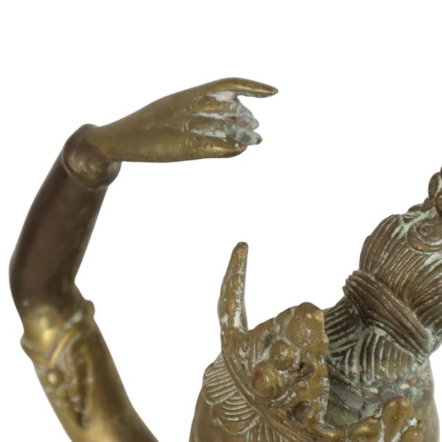 Gold Large Brass Sculpture of Mayadevi, 1950s For Sale - Image 8 of 15
