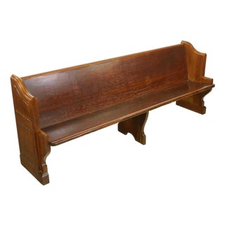 Reclaimed 7.5 Ft. Oak Church Pew Bench For Sale