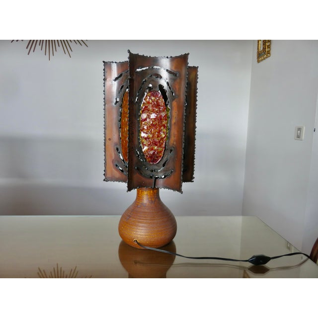 Glass Large Brutalist Lamp from Accolay, 1960s For Sale - Image 7 of 14