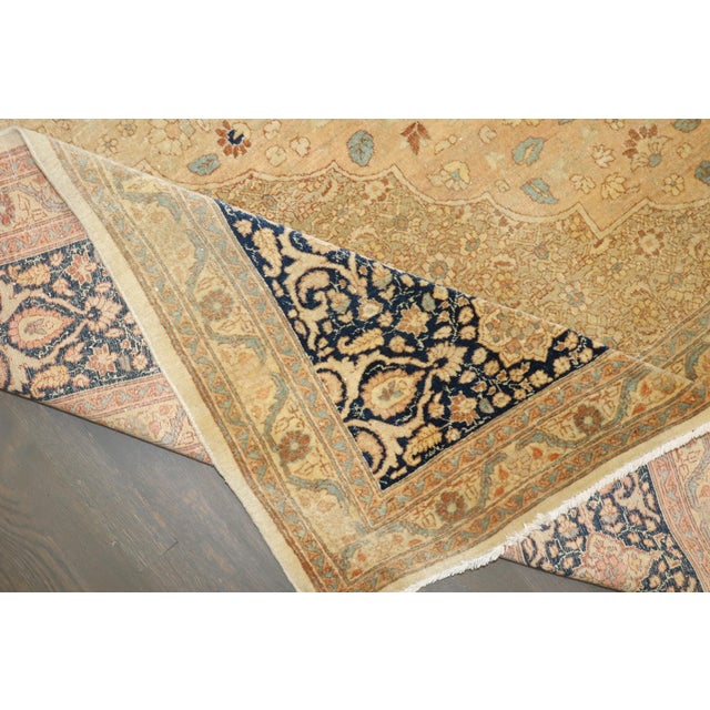 Antique Zabihi Collection Ivory Hadji Jal Li Tabriz Rug - 8'11" x 12' For Sale - Image 12 of 12