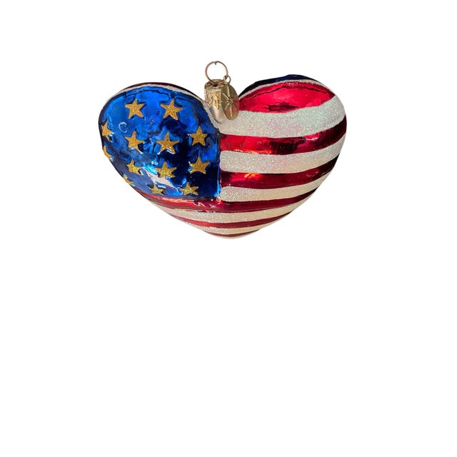 Christopher Radko American Brave Heart Ornament 9/11 Usa Flag For Sale - Image 4 of 5