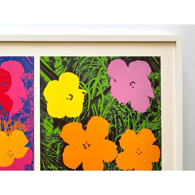 Andy Warhol Estate Vintage 1989 First Edition Lithograph Print Extra Large Framed Pop Art Poster " Flowers " 1970 For Sale - Image 10 of 15