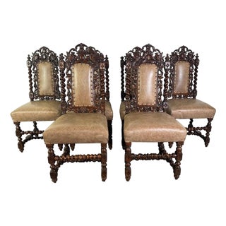 Set of Six 19th C. Renaissance Revival Dining Chairs For Sale