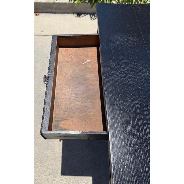 Wood Black Painted Bar Harbor Wicker Desk For Sale - Image 7 of 7