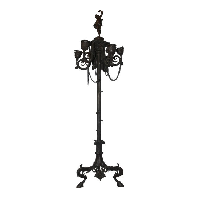 19th Century French Napoleon III Statuesque Female Original Bronze Sculpture Signed "A.D." For Sale