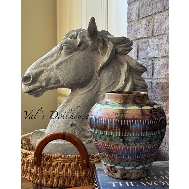 Native American Yolanda White Navajo Horse Hair Vase For Sale - Image 3 of 16