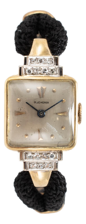 Ladies Vintage Retro Bucherer Cocktail 17mm Diamond 18k Gold Mechanical Watch