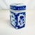 Mid-Century Hollywood Chinoiserie Boho Chic Blue & White Square Ginger Jar For Sale - Image 10 of 12