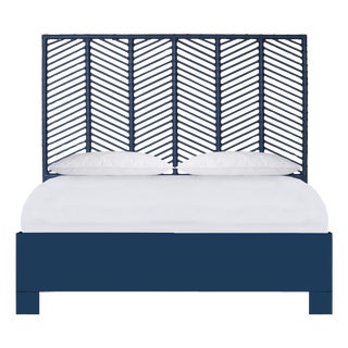 Liam Platform Bed Queen - Navy For Sale