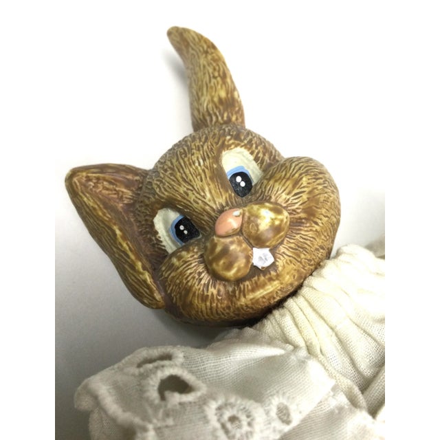 1920s 1920’s Porcelain Bunny With Hand Crochet Dress For Sale - Image 5 of 9