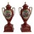 Vintage Pair of Noritake Porcelain Urns Hand Painted Red With Gold For Sale