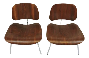 Early First Edition Eames Walnut Lcm Chair for Evans - a Pair