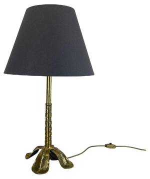 Hollywood Regency Brutalist Floral Brass Table Light, Italy, 1970s