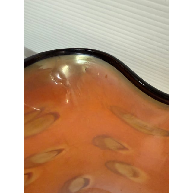 Glass Cohn-Stone Studios Scalloped Edge Bowl For Sale - Image 7 of 12