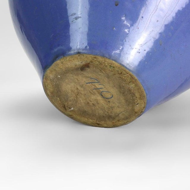 Large Antique Zanesville Blue Art Pottery Floor Vase C1930 For Sale - Image 11 of 14