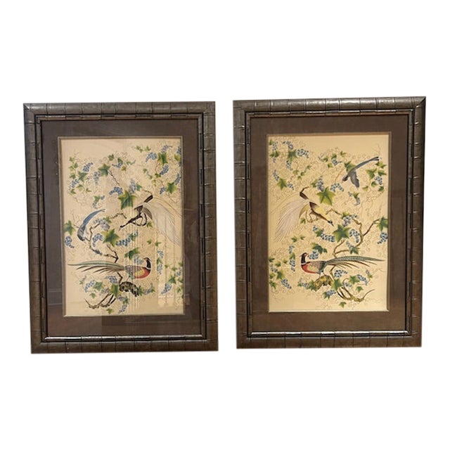Chelsea House Asian Inspired Large Artwork - Pair For Sale