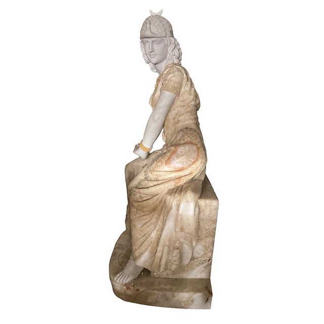 Sitting Young Woman, 1890s-1910s, Marble For Sale - Image 4 of 4