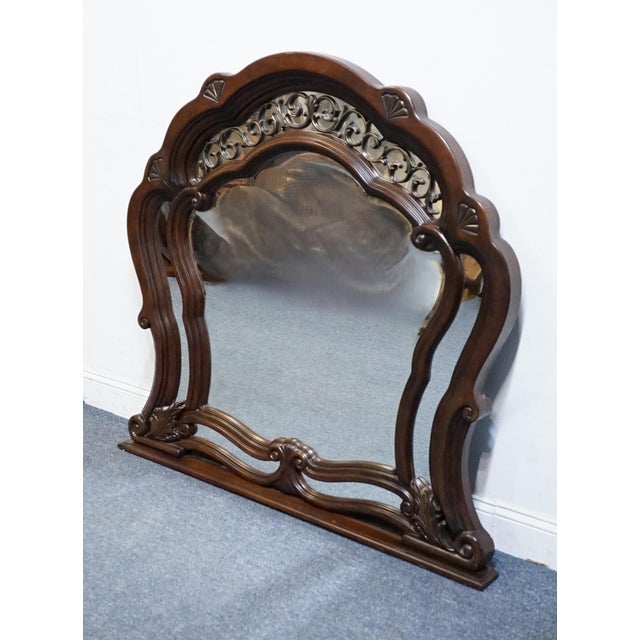 Baroque Aico Michael Amini Romanza Collection Old World Baroque 51" Mirror - Deep Claret Finish 74060-56 For Sale - Image 3 of 8