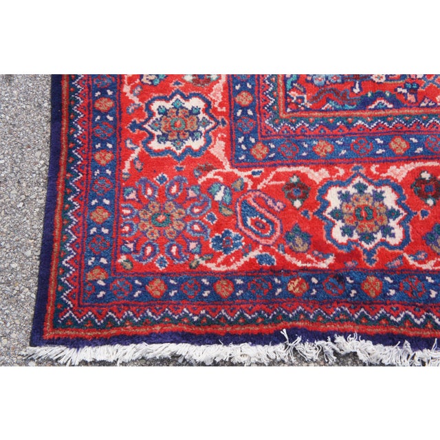 Mid 20th Century Vintage Persian Mahal Wool & Cotton Area Rug For Sale - Image 5 of 10