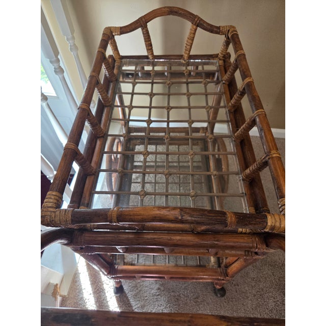 Bamboo Bar Cart Tea Cart Removable Top For Sale In Indianapolis - Image 6 of 10