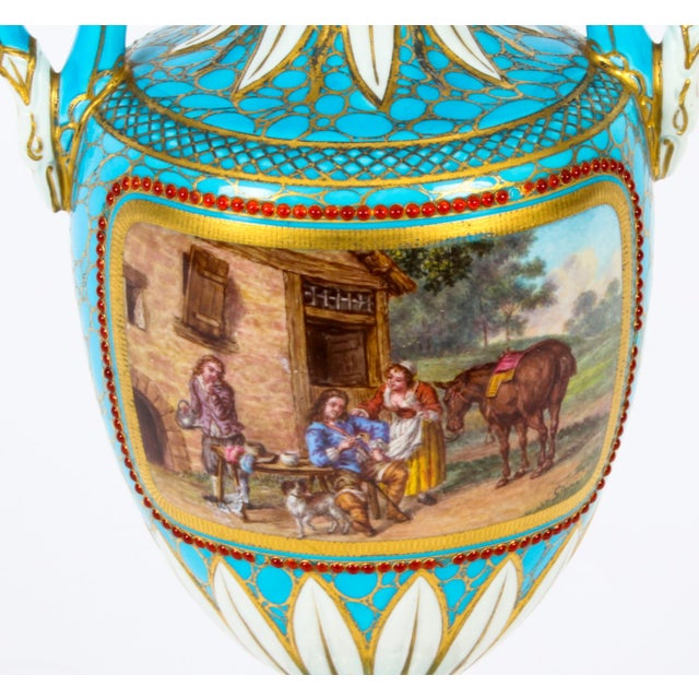 19th Century French Porcelain Urns, Set of 2 For Sale - Image 13 of 18