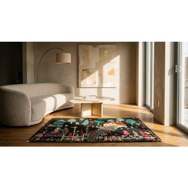 1900s Black Scene Pictorial Antique American Applique Rug 2'x3' 2" Flatweave Wool Carpet For Sale In New York - Image 6 of 7