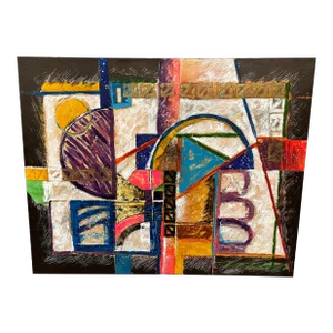 90's Abstract Painting Signed by Max Cohen