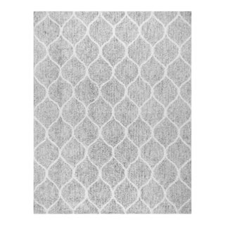 Pasargad Home Moroccan Silver Microfiber & Cotton Area Rug- 5' 0" X 8' 0" For Sale