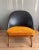 Early piece designed by Theo Ruth for Artifort. Features a Black Leatherette Backrest and Orange fabric upholstery upon...