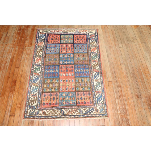Persian Antique Garden Box Persian Bakhtiari Scatter Rug - 3'3" x 4'10" For Sale - Image 3 of 9
