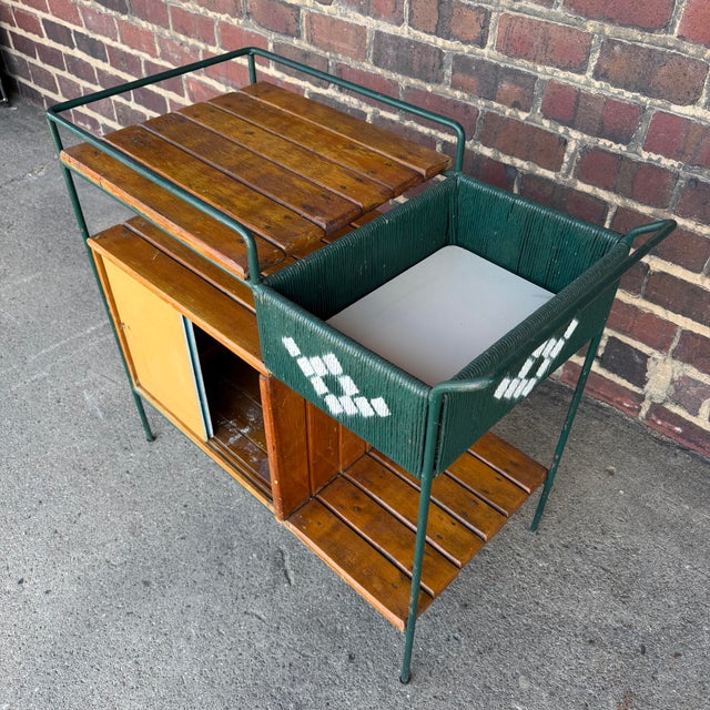 Arthur Umanoff Outdoor Iron Bar Cart Mid Century Modern For Sale In Cleveland - Image 6 of 12